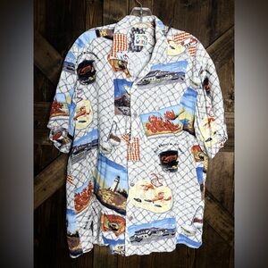 Vintage 80 Jams World Hawaiian Shirt Lobster Net Men’s Size L